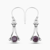 Garnet Silver Earrings