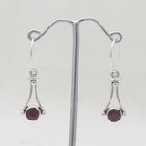 Garnet Silver Earrings