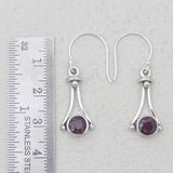 Garnet Silver Earrings