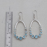 Natural Blue Topaz Silver Earrings