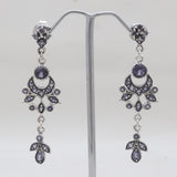 925 Sterling Silver Iolite Drop Earrings