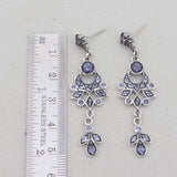 925 Sterling Silver Iolite Drop Earrings