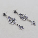 925 Sterling Silver Iolite Drop Earrings