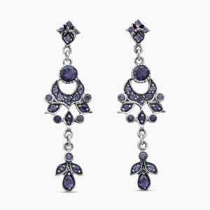 925 Sterling Silver Iolite Drop Earrings