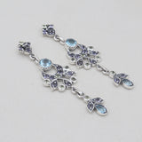 925 Sterling Silver Iolite Drop Earrings