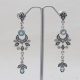 925 Sterling Silver Iolite Drop Earrings