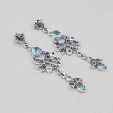 925 Sterling Silver Iolite Drop Earrings