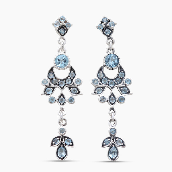 925 Sterling Silver Iolite Drop Earrings