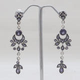 925 Sterling Silver Iolite Drop Earrings