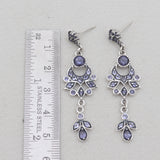 925 Sterling Silver Iolite Drop Earrings
