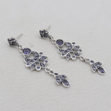 925 Sterling Silver Iolite Drop Earrings
