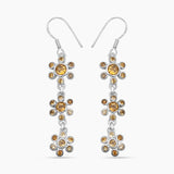 925 Sterling Silver Citrine Dangle Earrings