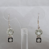 Green Amethyst Silver Earrings