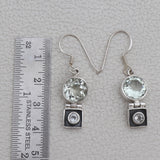 Green Amethyst Silver Earrings