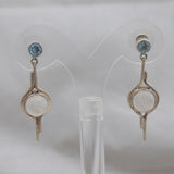 Natural Rainbow Moonstone Silver Earrings