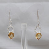 Natural Citrine Silver Earrings