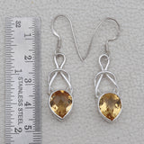 Natural Citrine Silver Earrings