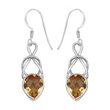 Natural Citrine Silver Earrings