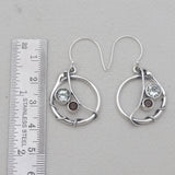 Green Amethyst & Smoky Quartz Silver Earrings