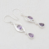 925 Sterling Silver Garnet Earrings