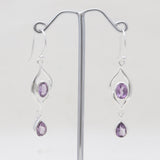 925 Sterling Silver Garnet Earrings