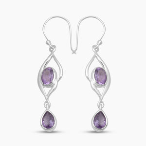 925 Sterling Silver Garnet Earrings