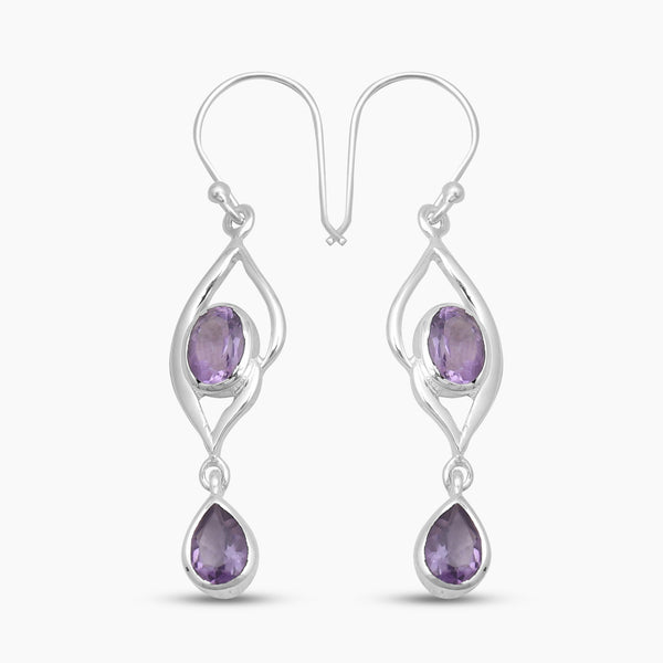 925 Sterling Silver Garnet Earrings