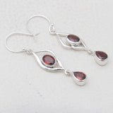 925 Sterling Silver Garnet Earrings
