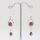 925 Sterling Silver Garnet Earrings
