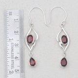 925 Sterling Silver Garnet Earrings