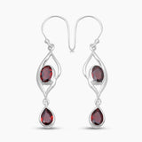 925 Sterling Silver Garnet Earrings