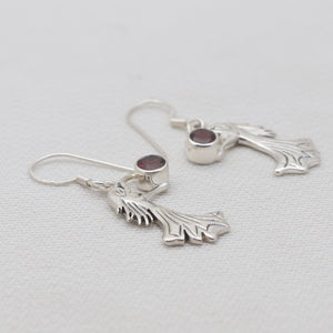 Red Garnet Silver Designer Women Earrings