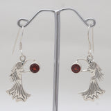 Red Garnet Silver Designer Women Earrings