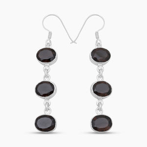 Smoky Quartz Silver Earrings