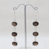 Smoky Quartz Silver Earrings