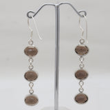 Smoky Quartz Silver Earrings