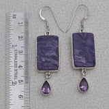 Charoite Silver Earrings