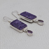 Charoite Silver Earrings