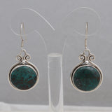 Chrysocolla Silver Earrings