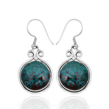 Chrysocolla Silver Earrings