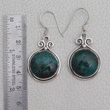 Chrysocolla Silver Earrings