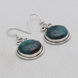 Chrysocolla Silver Earrings