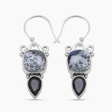 Dendritic Opal Silver Earrings