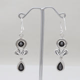 Black Onyx Silver Earrings