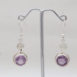 Purple Amethyst Silver Earrings