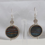 Rainbow Calsilica Silver Earrings