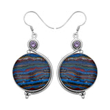 Rainbow Calsilica Silver Earrings