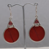 Cinnabar & Garnet Silver Earrings