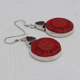 Cinnabar & Garnet Silver Earrings