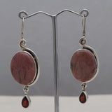 Rhodonite Silver Earrings